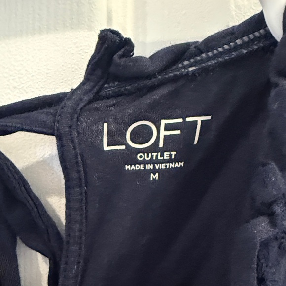 Loft Navy Ruffle Sleeve Top - Picture 3 of 5